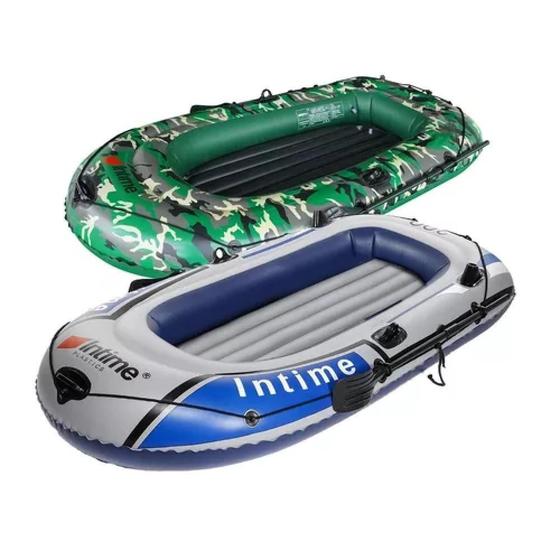 Imagem de Bote inflavel 2 pessoas barco camuflado pesca kit completo 2 remos bomba de ar praia piscina lago rio profissional
