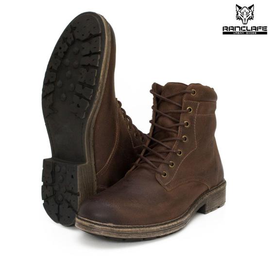 Botina Bota Coturno Masculino Couro Lactego Menor preço em Botina Bota Coturno Masculino Couro Lactego