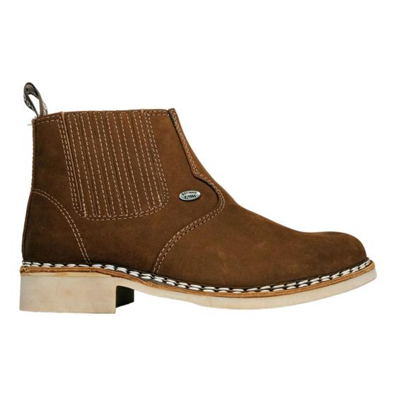 Imagem de Botina Casual Masculina Com Elásticos Laterais F1000 Vira Francesa Rústica Artesanal Resistente Leve