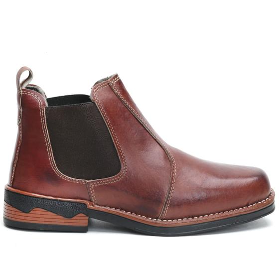 Imagem de Botina Country Masculina Chelsea Rodeio Couro Legítimo Premium Confortável