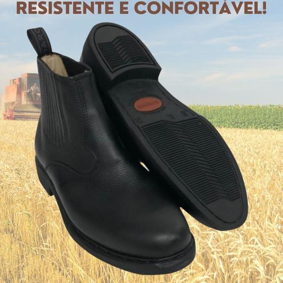 Imagem de Botina Country Masculina Garotti Vira Francesa Látego Preta Trabalho Cowboy