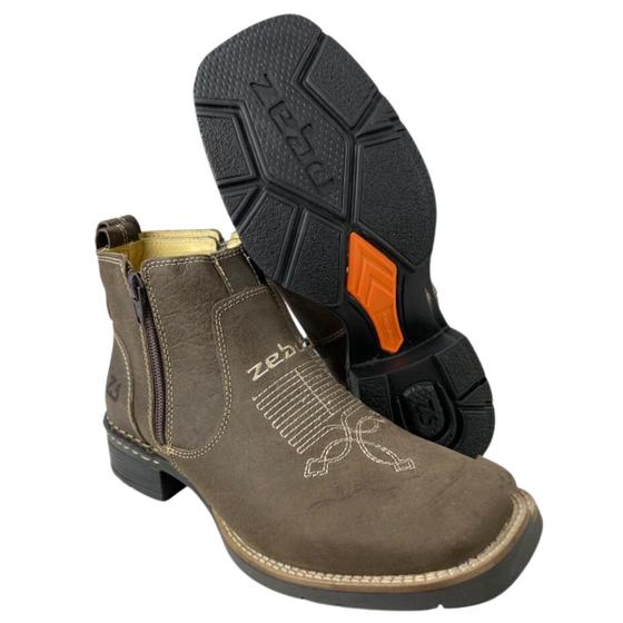 Imagem de Botina Country Masculina Zebu Cor Café - Ref. 84100 02