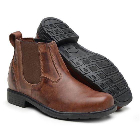 Botina Couro Rodeio Country Bota Passeio Trabalho & Fazenda - Country ...