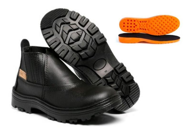 Botina De Segurança Couro Bico Pvc Bota Palmilha Anatomica ortopédica é boa?