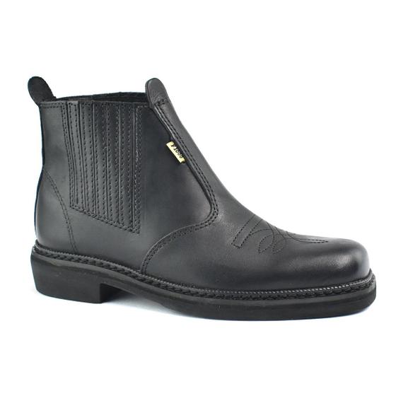 Imagem de Botina F1000 Casual Couro Masculina Látego Preto