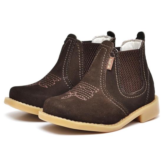 Botina Infantil Menino Couro Elástico Conforto Estilo Liso Menor preço em Botina Infantil Menino Couro Elástico Conforto Estilo Liso