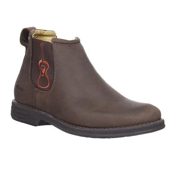 Botina Masculina Bico Redondo Marrom Zebu 31107 Bota Masculina