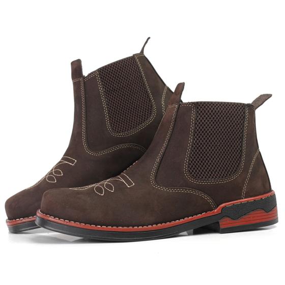 Imagem de Botina masculina country rodeio estilo texana em couro