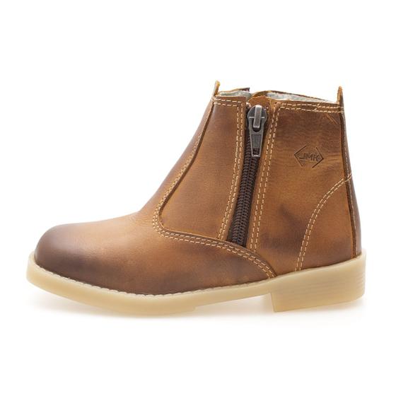 Imagem de Botina Masculina Infantil Bota de Couro Legitimo com zíper Pronta Entrega