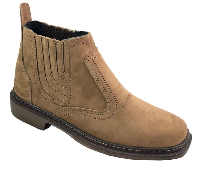 Imagem de Botina masculina numero 38 couro nobuck bota solado borracha costurado botinha forrada