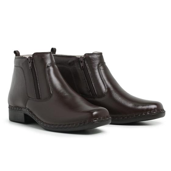 Botina Social Ortopédica Bota Antiestresse Couro Palmilha Gel Preto Menor preço em Botina Social Ortopédica Bota Antiestresse Couro Palmilha Gel Preto