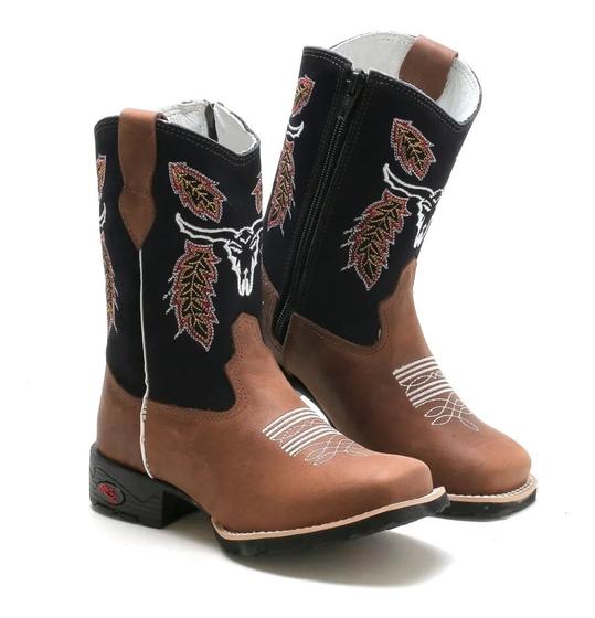 Botinha Bota Infantil Country Masculina Estilo Menino Cowboy em