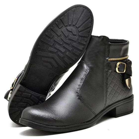 Imagem de Botinha Feminina Coturno Bota Com Ziper Cano Curto (Cft207)