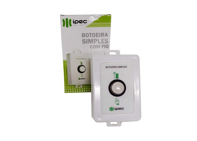 Imagem de Botoeira Acionador Simples Com Fio 1 Botão Classic Ipec