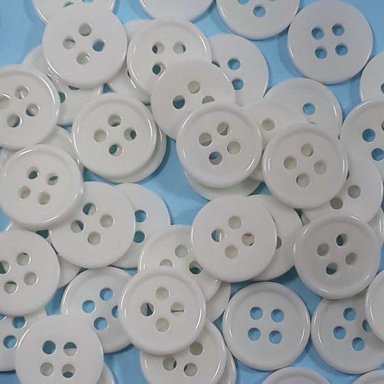 Botões 4 Furos Brilhante Plástico ABS Branco 11mm 44156 Botão ...