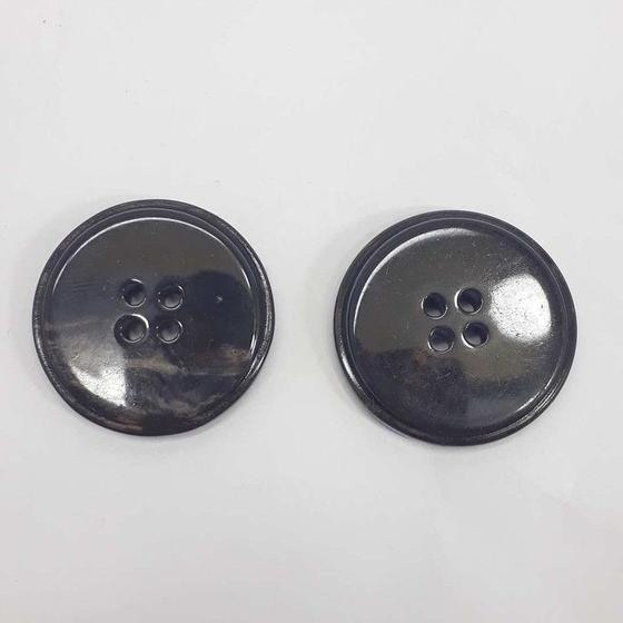 Botões Grande 4 Furos Brilhante Plástico ABS Preto 27mm 44268 Botão ...