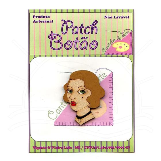 Imagem de Botton Patch Especial Dama Marilyn Colar Preto 4507 - 1 Unid