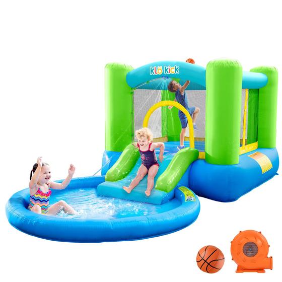 Imagem de Bounce House Klo Kick Bounce House com toboágua verde