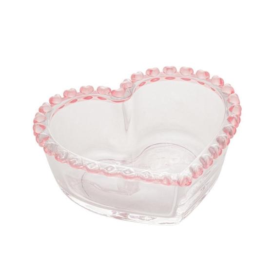 Imagem de Bowl Cristal Coração Borda Rosa 13,5Cm X 12,5Cm X 5Cm