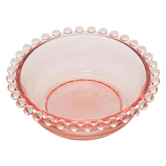 Imagem de bowl cristal rosa bordas bolinha medio-wolff