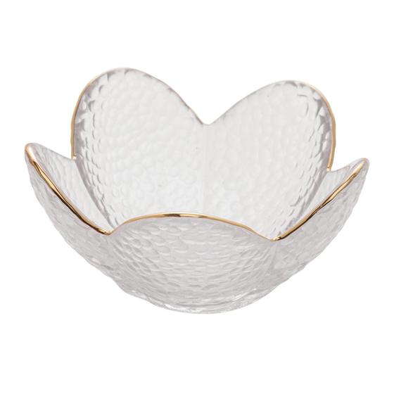 Imagem de Bowl de Cristal Martelado com Borda Dourada Taj Flor 9cm X 5cm - Wolff