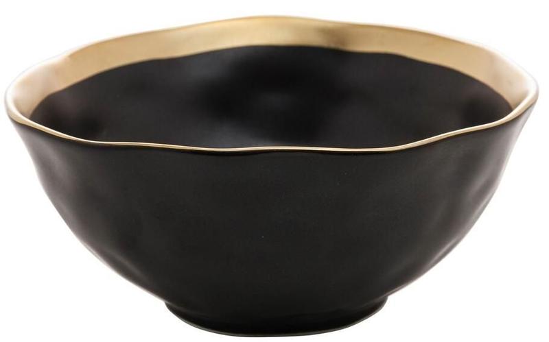 Imagem de Bowl de porcelana preto e dourado dubai wolff