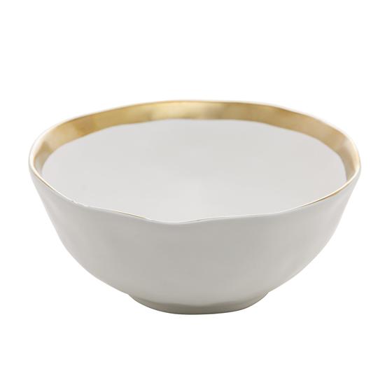 Imagem de Bowl Porcelana Branco e Dourado Dubai 15x6cm Wolff