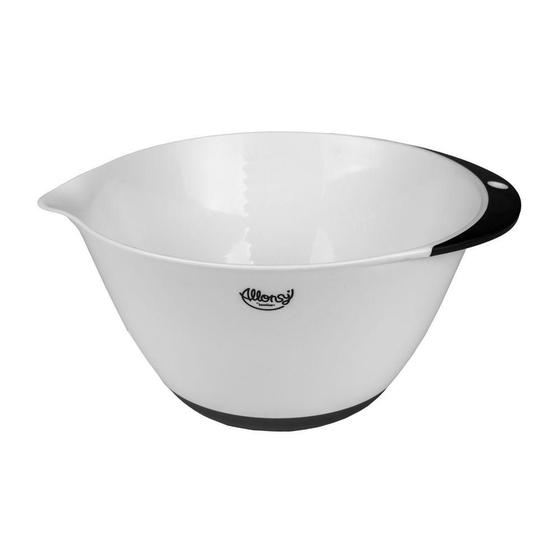 Imagem de Bowl Preto Branco Multiuso Plástico 5L Cromus Allonsy Saladas e Servir receitas 34x28x16 1un