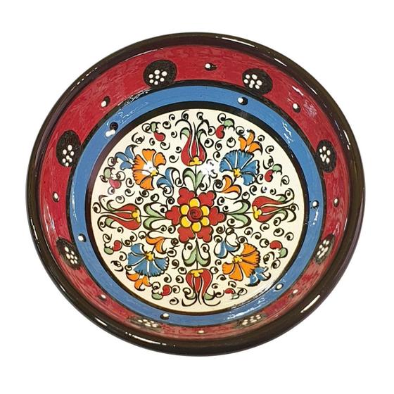 Imagem de Bowl Turco Pintado De Cerâmica Vermelho Liso 12Cm