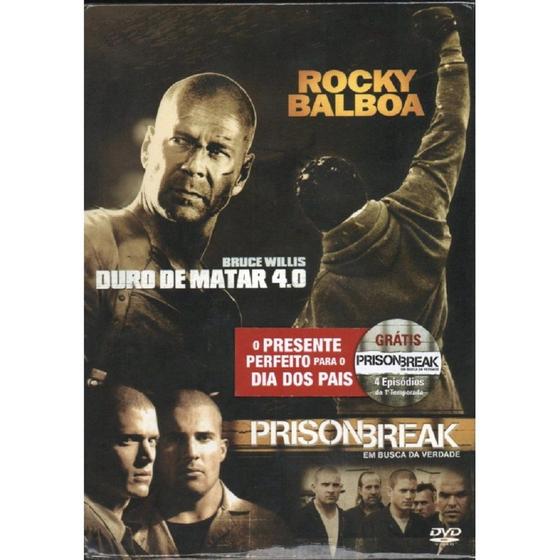 Imagem de Box 3 DVD - Rocky Balboa Prison Break Duro De Matar 4.0 Slim