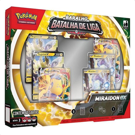 Imagem de Box 60 Cartas Pokemon Baralho Batalha De Liga Miraidon Ex