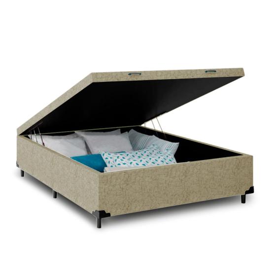 Imagem de Box Baú Casal Suede Premium Super Reforçada 37x138x188