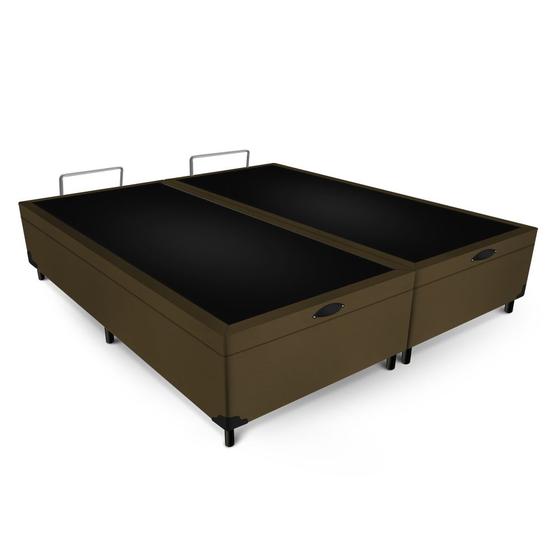 Imagem de Box Baú Max Ultra Suede Marrom King Size 193x203x42cm