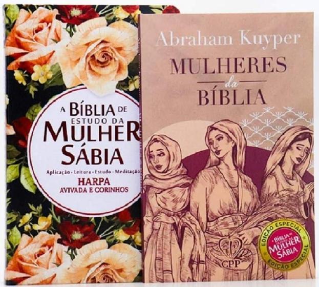 Imagem de Box bíblia de estudo da mulher sábia + mulheres da bíblia floral preta