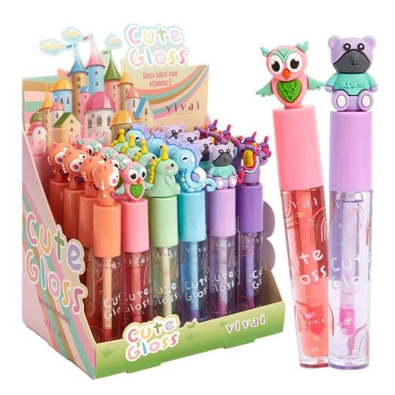 Imagem de Box c/ 24 Lip Gloss Labial Cute Gloss Glitter Vivai