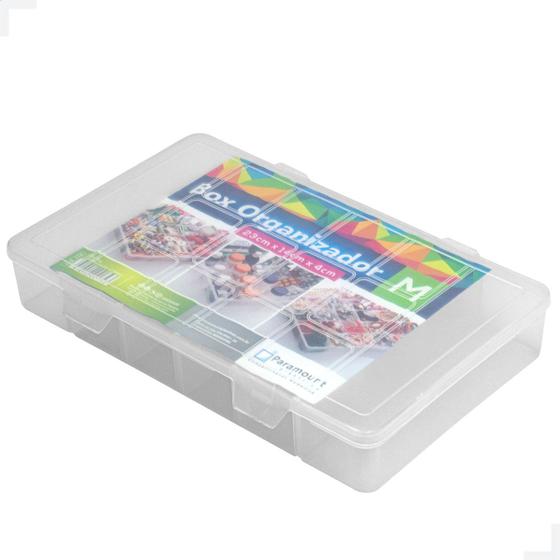 Imagem de Box Caixa Organizadora M Transparente Com 14 Divisórias Paramount