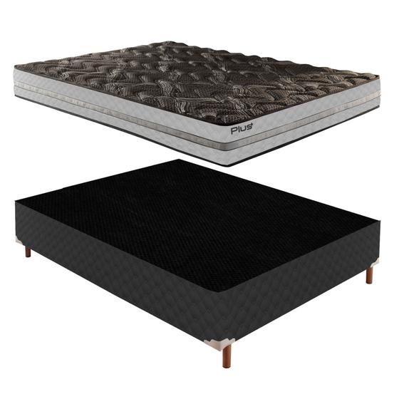 Imagem de Box Casal Íris 42x138x188cmcom Colchão Casal Unique D33 Plus Duoface 14x138x188cm