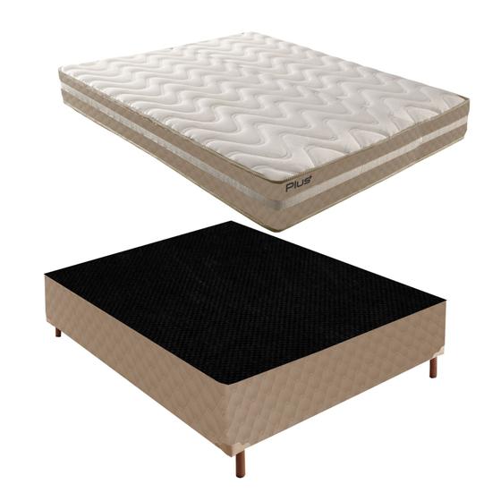 Imagem de Box Casal Júlia 42x138x188cmcom Colchão Casal Unique D33 Plus Duoface 18x138x188cm Paropas