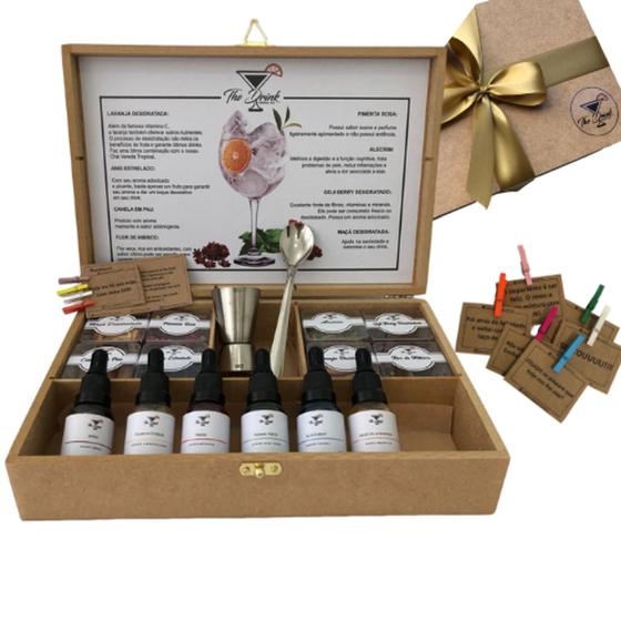 Box Gin + 8 Especiarias + 6 Xarope + Dosador + Colher Menor preço em Box Gin + 8 Especiarias + 6 Xarope + Dosador + Colher