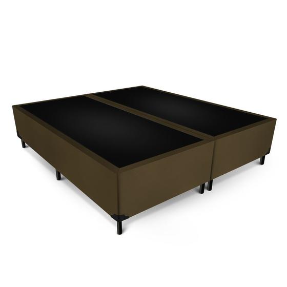 Imagem de Box Max Ultra Suede Marrom Queen Size 158x198x42cm