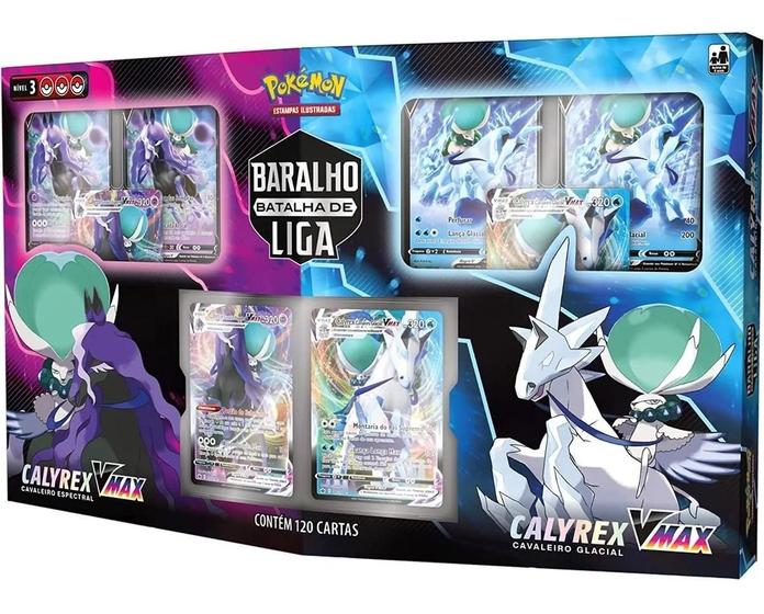 Imagem de Box Pokemon Baralho Batalha de Liga Calyrex Vmax 120 Cartas