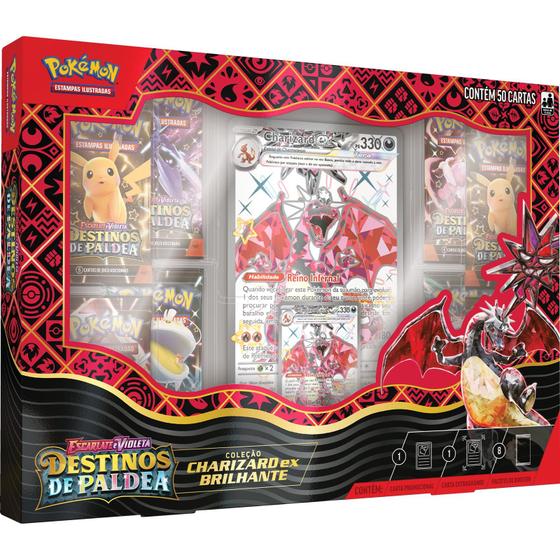 Imagem de Box Pokemon - Charizard EX Brilhante - Destinos em Paldea - Pokémon TCG