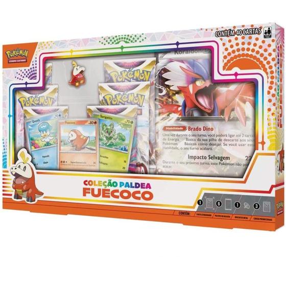 Imagem de Box Pokémon Coleção Paldea Sprigatito Quaxly Fuecoco 32528 - Copag