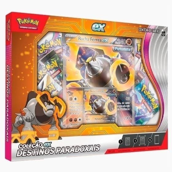 Imagem de Box Pokémon Destino Paradoxais Rocha Férrea Ex