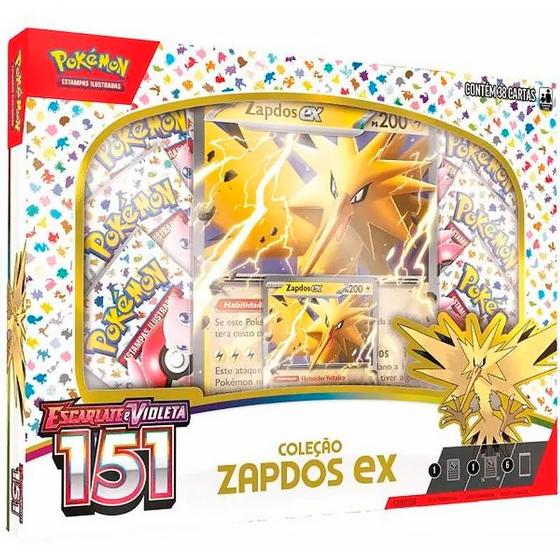 Imagem de Box Pokémon Escarlate e Violeta 151 Zapdos Ex 33354 33355 - Copag