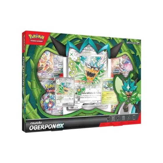 Imagem de Box Pokemon Ogerpon Ex com 52 Cartas Original - Copag 35043