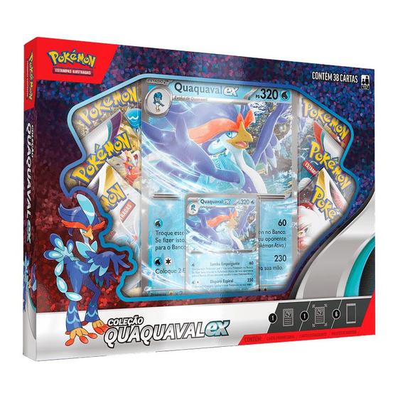 Imagem de Box Pokémon Parceiros de Paldea Quaquaval Ex 38 Cartas 33207 33208 - Copag