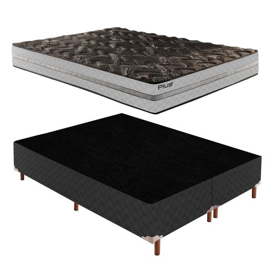 Imagem de Box Queen Íris 42x158x198cmcom Colchão Queen Unique D33 Plus Duoface 25x158x198cm
