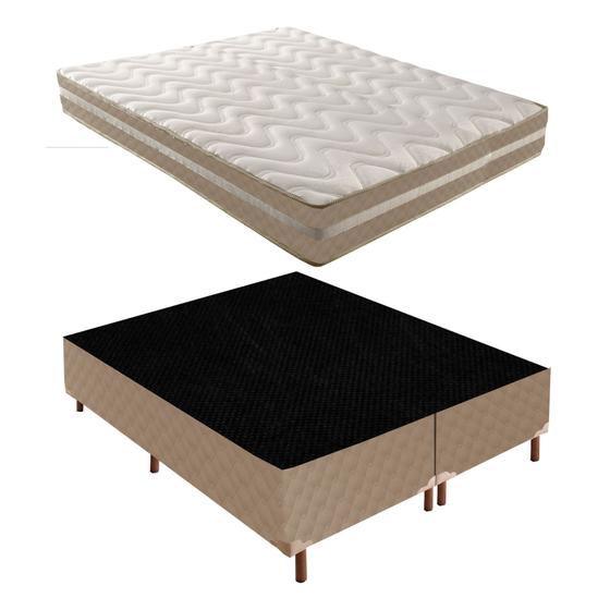 Imagem de Box Queen Júlia 42x158x198cmcom Colchão Queen Quality D33 Duoface 26x158x198cm