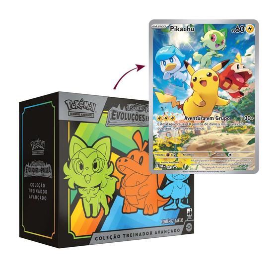 Imagem de Box Treinador Avançado Pokemon Escarlate e Violeta 2 Evoluções em Paldea 121 Cartas Copag